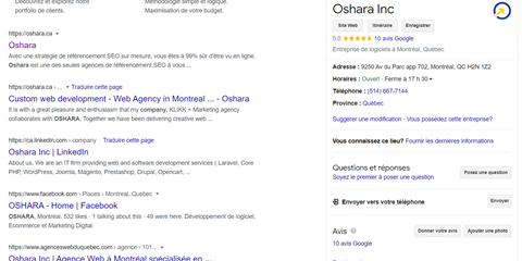 oshara listing google