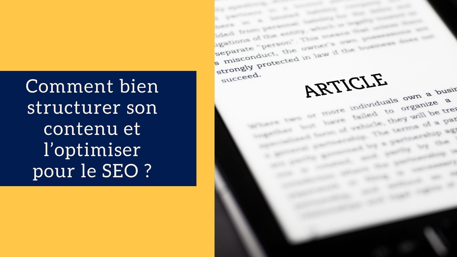 Structurer et optimiser votre contenu